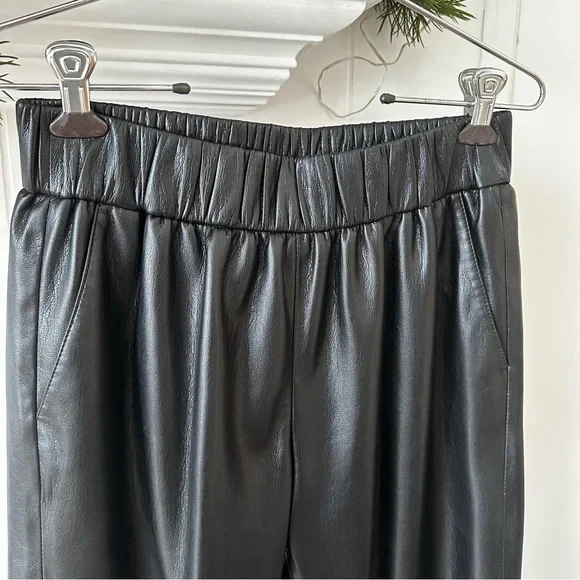 Anine Bing Colton track pant black faux leather - Picture 4 of 8